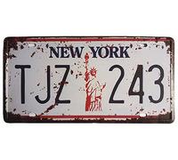 Eureya New York TJZ 243 Auto License Plate Car Tag Home/Cafe Bar/Pub/Restaurant/Exhibition Wall Decor Vintage Plaque 6"x12"