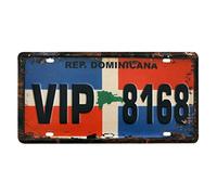 Eureya Rep.Dominicana VIP 8168 Auto License Plate Car Tag Home/Cafe Bar/Pub/Restaurant/Exhibition Wall Decor Poster Vintage Plaque 6"x12"
