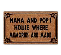 Eureya Welcome Mat Indoor/Outdoor Easy Clean Rubber Back Entry Way Doormat for Patio; Front Door 30"x18"-Nana and Pop's House Where Memories are Made