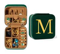 EURGANT Initial Travel Jewelry Case for Women, Mom Gifts from Daughter | Small Jewelry Boxes Organizer | Birthday Mothers Day Gift for Mom Women - Letter M