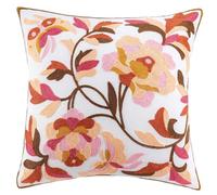 EURhine Flower Embroidery Throw Pillow Covers Spring Pillowcase for Cushion Sofa Home Décor Soft Cozy Floral Pillow Case with Hidden Zipper (Magnolia, 45x45cm)
