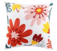EURhine Flower Embroidery Throw Pillow Covers Spring Pillowcase for Cushion Sofa Home Décor Soft Cozy Floral Pillow Case with Hidden Zipper (Gerbera, 45x45cm)