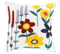 EURhine Flower Embroidery Throw Pillow Covers Spring Pillowcase for Cushion Sofa Home Décor Soft Cozy Floral Pillow Case with Hidden Zipper (Lavender, 45x45cm)