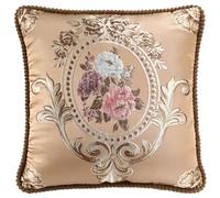 EURhine Jacquard Vintage Throw Pillows Covers Floral Embroidered Cushion Cover for Sofa Home Decor Europe Retro Classic Pillowcase (Coffee, 48x48cm (Pillow Cover Only))