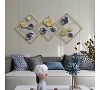 EurHomePlus 3D Wall Decoration Ginkgo Leaves, Wall Sculptures, Living Room Decoration Background Wall, Gold, 164 x 70.5 cm