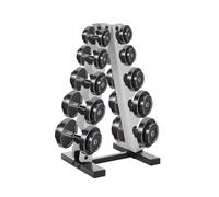 EurHomePlus A-Frame Dumbbell Rack 5-Tier Steel Weight Dumbbell Stand, Max. Load 100 kg, Weight Holder Rack for Home Gym (White)