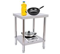EurHomePlus Stainless Steel Work Table Commercial Heavy Duty Food Prep Worktable with Under Shelf for Restaurant, Home and Hotel, 60 x 45 x 80 cm, EA-01