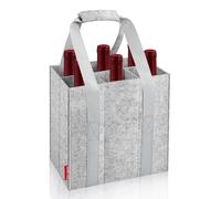 Eurhomewit Bottle Bag 6 Compartments, Wine Bottle Carrier Felt Wine Tote Bag Holder with Protable Handles, Reusable Wine Bottle Bag for Transporting Red Wine, Champagne, Beer and Water Bottles - Grey