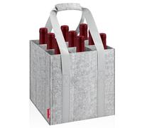 Eurhomewit Bottle Bag 9 Compartments, Wine Bottle Carrier Felt Wine Tote Bag Holder with Protable Handles, Reusable Wine Bottle Bag for Transporting Red Wine, Champagne, Beer and Water Bottles - Grey