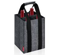 Eurhomewit Bottle Bag Felt Bottles Bag Reusable Men's Handbag for Beer Bottles Wine Bottle Drink Bag, darkgray, 4 Fächer Dunkelgrau