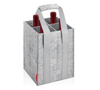 Eurhomewit Bottle Bag Felt Bottles Bag Reusable Men's Handbag for Beer Bottles Wine Bottle Drink Bag, gray, 4 Fächer Grau