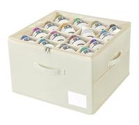 Eurhomewit Shoe Organizer for Closet, Large Shoe Box Storage Containers Fits 16 Pairs, Shoe Storage Bins with Clear Cover and Adjustable Dividers, Space Saving Shoes Holder, Stackable (Beige)