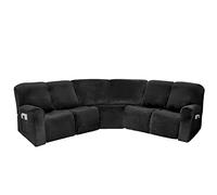 EURHOWING 7-Piece L Shape Sectional Recliner Sofa Covers 4 Seater & 1 Corner Seat,Stretch Jacquard Reclining Couch Cover Slipcover for Reclining L Shape 5 Seat Recliner Corner Sofa