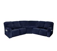 EURHOWING 7-Piece L Shape Sectional Recliner Sofa Covers 4 Seater & 1 Corner Seat,Stretch Jacquard Reclining Couch Cover Slipcover for Reclining L Shape 5 Seat Recliner Corner Sofa