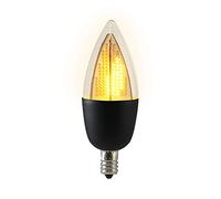 Euri Lighting Flickering Flame Bulb, ECA9.5-2120fcb, Decorative CA9.5 Candelabra E12 Base, Warm White 1800K, Non-Dim, 1W (6W Equivalent), 80lm, Black Housing, UL Listed, 1 Count