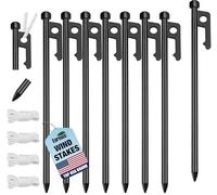 Eurmax 10PC Pack 12 inch Multiuse Heavy Duty Steel Tent Stakes Tarp Pegs Camping Stakes for Outdoor Camping Canopy and tarp