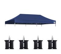 Eurmax USA 10x20 Pop Up Canopy Replacement Canopy Tent Top Cover Instant Canopy Top Cover ONLY Choose 30 Colors Bonus 4PC Pack