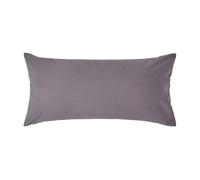 HOMESCAPES Dark Grey Pure Egyptian Cotton Euro Size Pillowcase 40 x 80 cm 200 TC 400 Thread Count Percale Equivalent Pillow Case with Zip