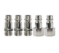 Euro Air Line Hose Compressor Fittings Connector Male Quick Release 5 Pack 1/4"