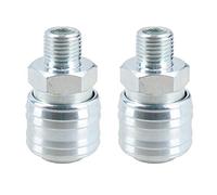 Euro Air Line Hose Connector Fitting Female Quick Release 1/4 inch BSP Male 2pk