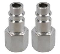Euro Air Line Hose Fitting Connector Quick Release 1/4 BSP Female Thread 2pk
