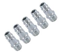 Euro Air Line Hose Fitting Connector Quick Release 1/4 inch BSP Male Thread 5pk
