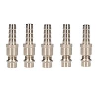 Euro Air Line Hose Fitting Connector Quick Release with 8mm Hose Tail Barb 5pk