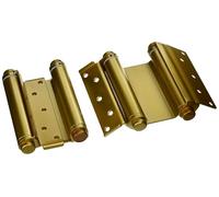 Euro Art UK Heavy Duty Double Action Stainless Steel Spring Hinges 3”, 4", 5", 6", 7", 8" (75mm, 100mm, 125mm, 150mm, 175mm, 200mm) (2mm Thickness) (Polished Brass, 5"'(125mm))