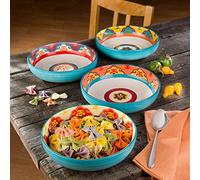Euro Ceramica Galicia Collection 4 Piece Pasta Bowl Set