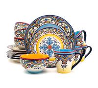 Euro Ceramica Zanzibar 16 Piece Dinnerware Set, Multicolor