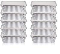 Euro Classic Aluminum Foil Pans with Lids - Pack of 10, 1 Litre, Silver, Rectangular, 4.1 x 8.25 x 2.7 Inches, Industrial, Disposable Food Containers, FOOD_STORAGE_CONTAINER