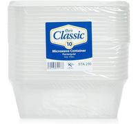 Euro Classic Essential Housewares 10 Food Containers with Lids - 750ml. BPA-Free Leak-Proof Plastic Lunch Box Meal Prep Containers Reusable. Lunchbox Snack Box Food Storage Containers.