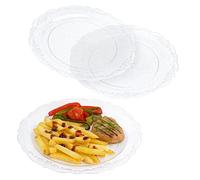 Euro Classic Pack of 10 Glittered Silver Plastic Party Dinner Plates 10.25'' ~ Great for Weddings, buffets, Picnics and More (10'' Plates) (APL948)