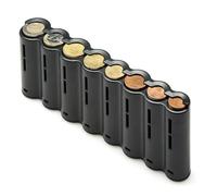 Euro Coin Dispenser with Bill, Belt and Organizer - Coin Holder Pack, black, 8 monedas, Coin Sorter