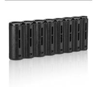 Euro Coin Holder Organizer, 8-Slot Plastic Coin Dispenser for Euro Cents to 2 Euros, Black Coin Storage Box for Car Truck Van Office or Travel - Compact Euro Coin Sorter Container