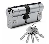 Euro Cylinder Door Lock Chrome - BSI TS007 Sold Secure Gold Anti-Snap - Includes 5 Keys 50/50