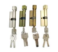 Euro Cylinder Lock， 1 Pcs Door Lock 70mm 3 Copper Keys Aluminium Cylinders Home Security Snap Drill Barrel(Yellow)