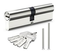 Euro Cylinder Lock 50/50, 100mm Euro Door Barrel Lock with 5 Keys | Solid Brass Core, High Security for UPVC, Wooden, Composite Doors Replacement Profile, 2 Fixing Screws & Tin Storage Box
