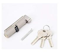 Euro Cylinder Lock Door Barrel, Indoor Wooden Door Lock Cylinder 3 Keys H29mm L70mm Zinc Alloy 1-Side Opened Multicolor(Stainless Steel)