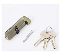 Euro Cylinder Lock Door Barrel, Indoor Wooden Door Lock Cylinder 3 Keys H29mm L70mm Zinc Alloy 1-Side Opened Multicolor(Green Bronze)