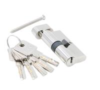Euro Cylinder Lock,Thumb Turn Door Lock Core,50 60 70 80 90 100mm Security Copper Door Lock Cylinder Interior Bedroom Living Lock Handle Brass Key Locking Door Barrel Lock(37.5/37.5)
