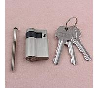 Euro Door Lock Cylinder, 45mm Lock Cylinder Single Open Core Brass Bedroom Glass Office Lock with Key