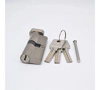 Euro Door Lock Cylinder, 70mm Black Chrome Plated Brass Door Lock Cylinder with 3 Brass Computer Keys(Sn 70mm)