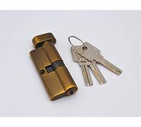 Euro Door Lock Cylinder, 70mm Black Chrome Plated Brass Door Lock Cylinder with 3 Brass Computer Keys(Cf 70mm)