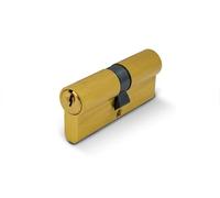 Euro Double Cylinder Lock Brass Core Nickel Finish Door Security Barrel with Keys for uPVC Wooden and Composite Door Home Use Secure Entry Kit (Brass, 40/40)