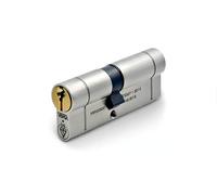 Euro Double Cylinder TS007 1 Star British Standard Euro Profile Door Lock with Multiple Finishes for uPVC Composite Wooden Doors Double Key Barrel (Satin Chrome/Brass, 45/45)