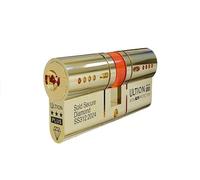 Euro Double Cylinder TS007 3 Star British Standard Anti Snap Euro Profile Door Lock Barrel Brass or Chrome Finish for uPVC Composite Wooden Doors (Polished Brass, 50/50)