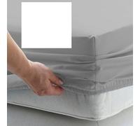 EURO DOUBLE SIZE FITTED SHEET 55" x 78" - CONTINENTAL - 300 Thread Count Percale Material - Hand Made to Order - 13" (33cm) (White)