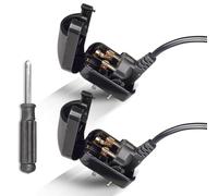 Euro Earthed to UK Converter Plug, Converter Plug, 2 PCS EU to UK Plug, European to UK Plug Adaptor, Pin Converters with Screwdriver, Euro Earthed to UK Earthed (13A, Black)