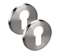 Euro Escutcheons Keyhole Covers with Satin Finish 6mm - Pair